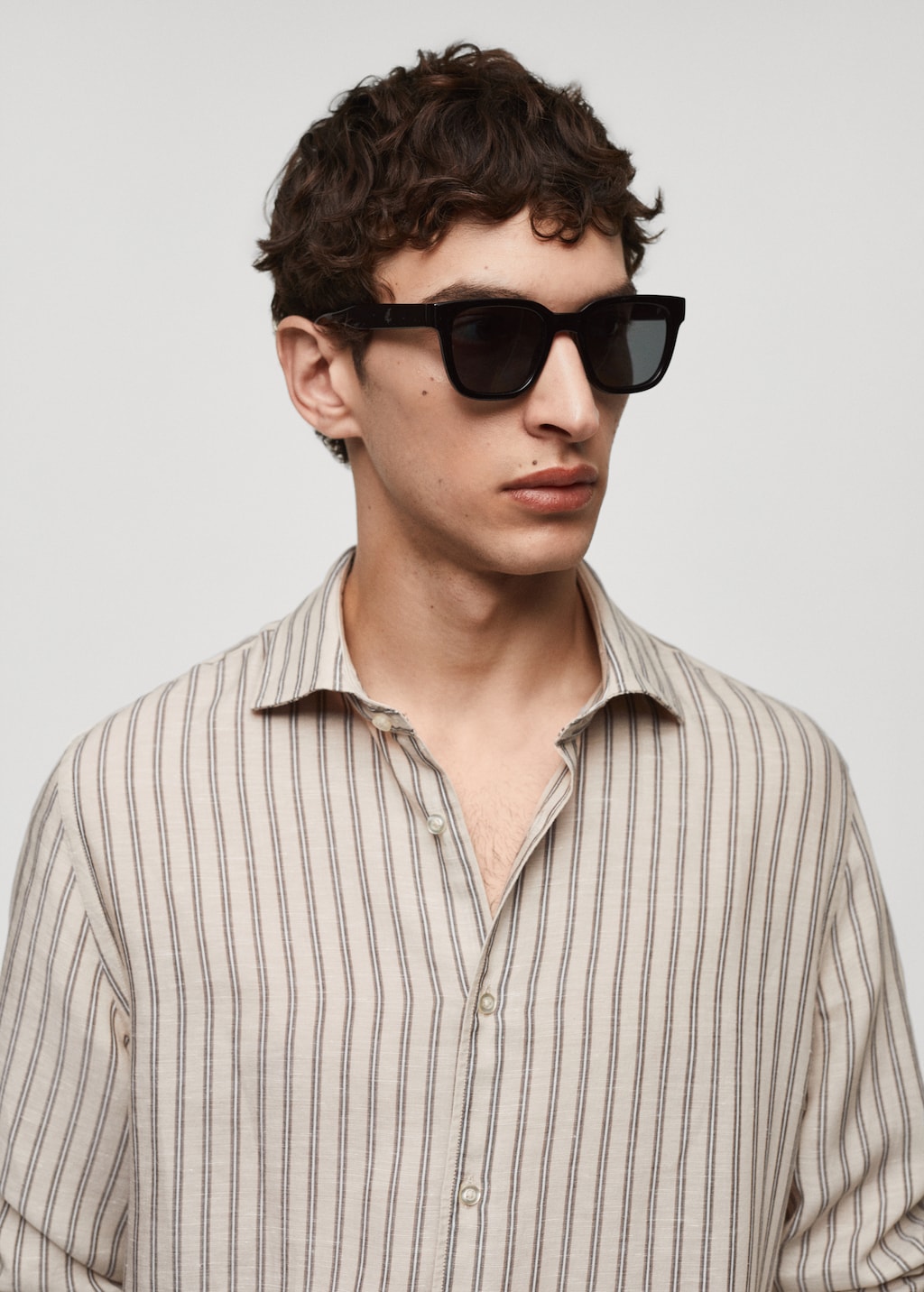 Linen Tencel-blend striped shirt - Details of the article 1