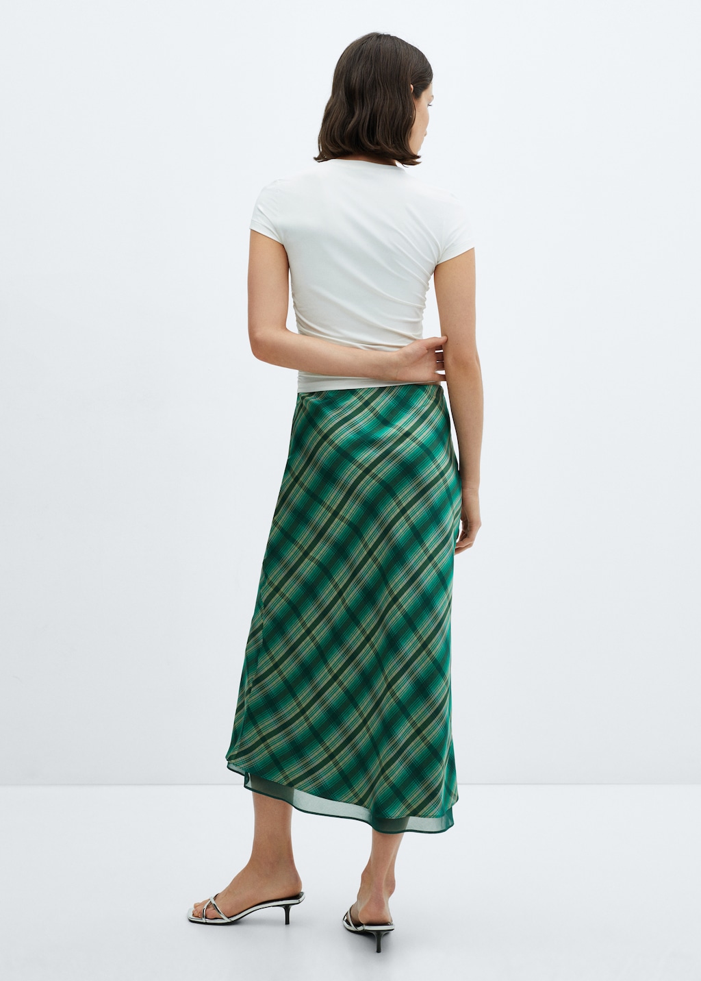 Satin check skirt - Reverse of the article