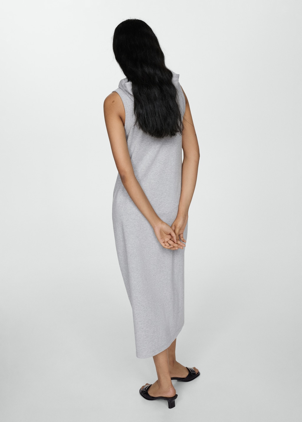 Hooded maxi-pocket dress - Reverse of the article