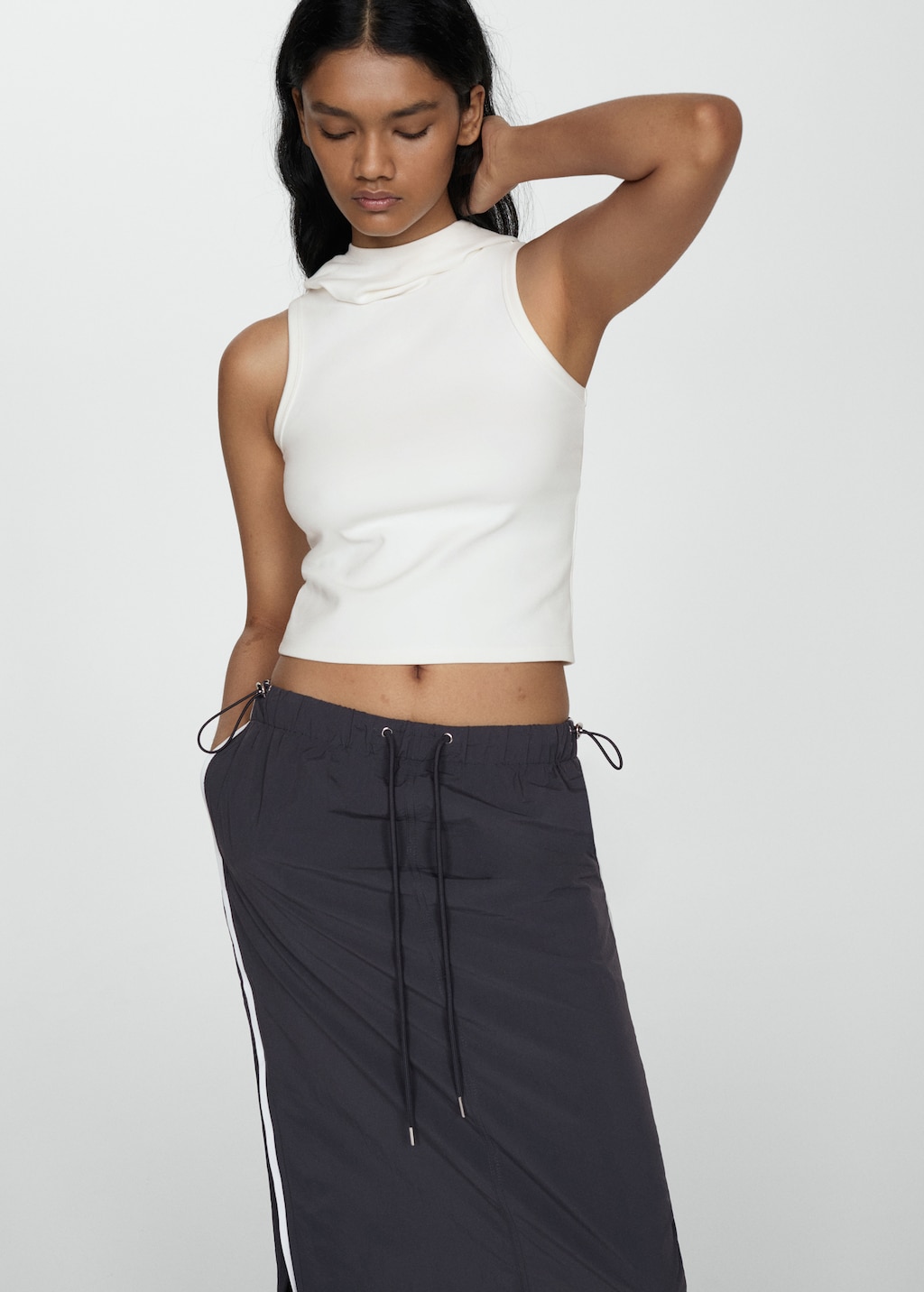 Parachute skirt with side zip - Details of the article 1