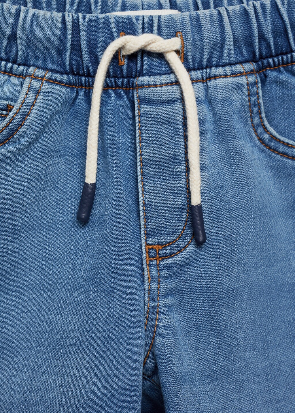 Elastic waist denim Bermuda shorts - Details of the article 8