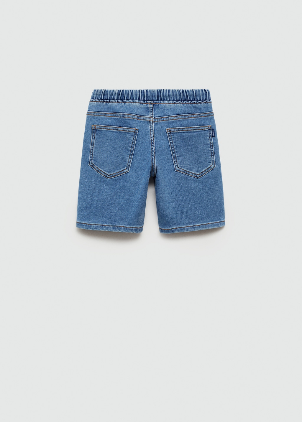 Elastic waist denim Bermuda shorts - Reverse of the article