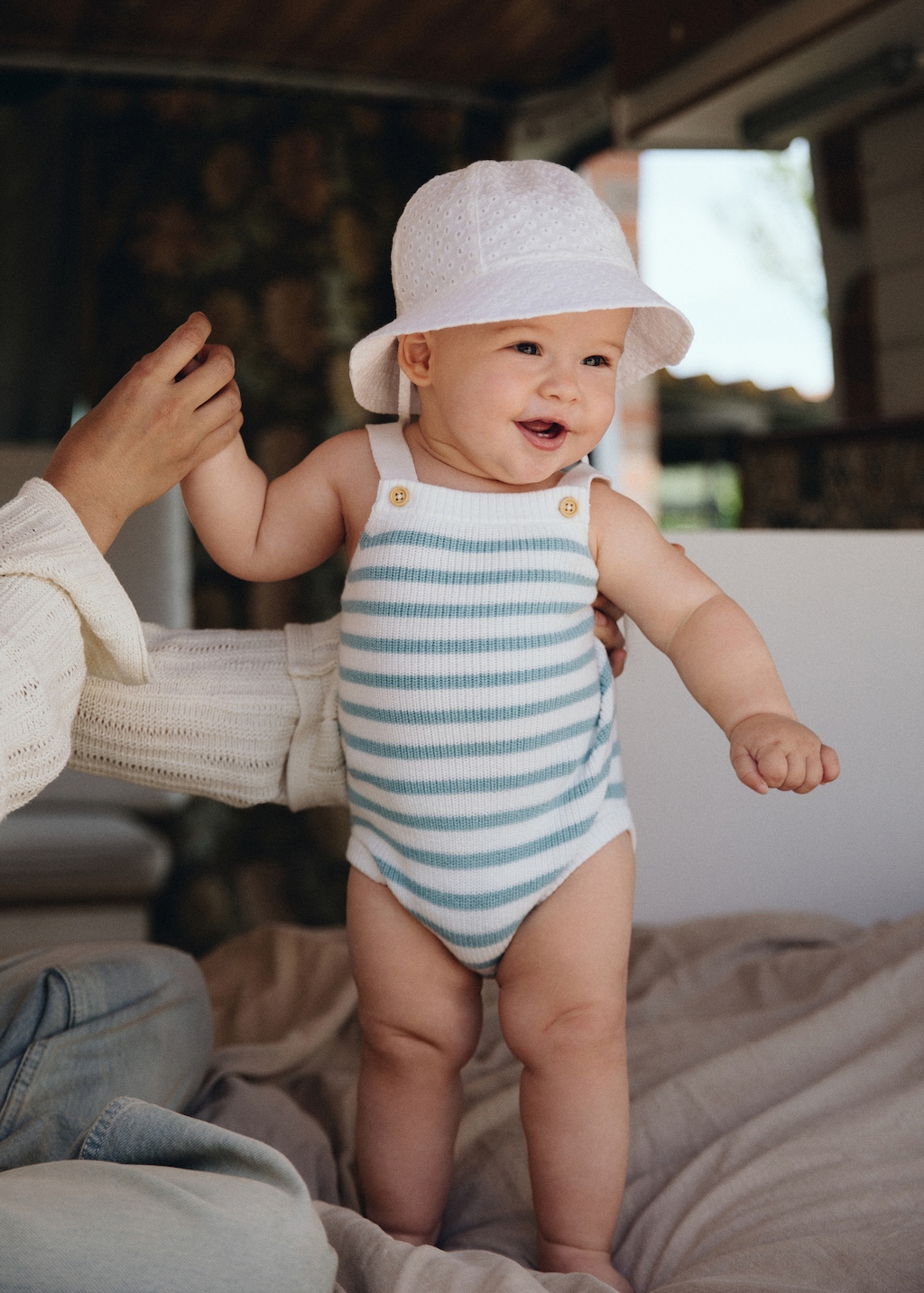 Striped knitted romper - Details of the article 5