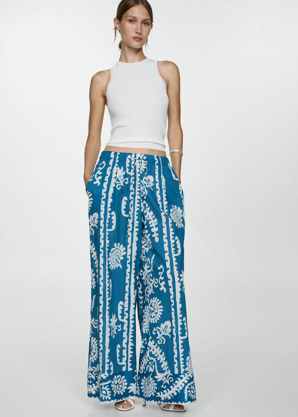 Wide leg printed trousers - Details of the article 2