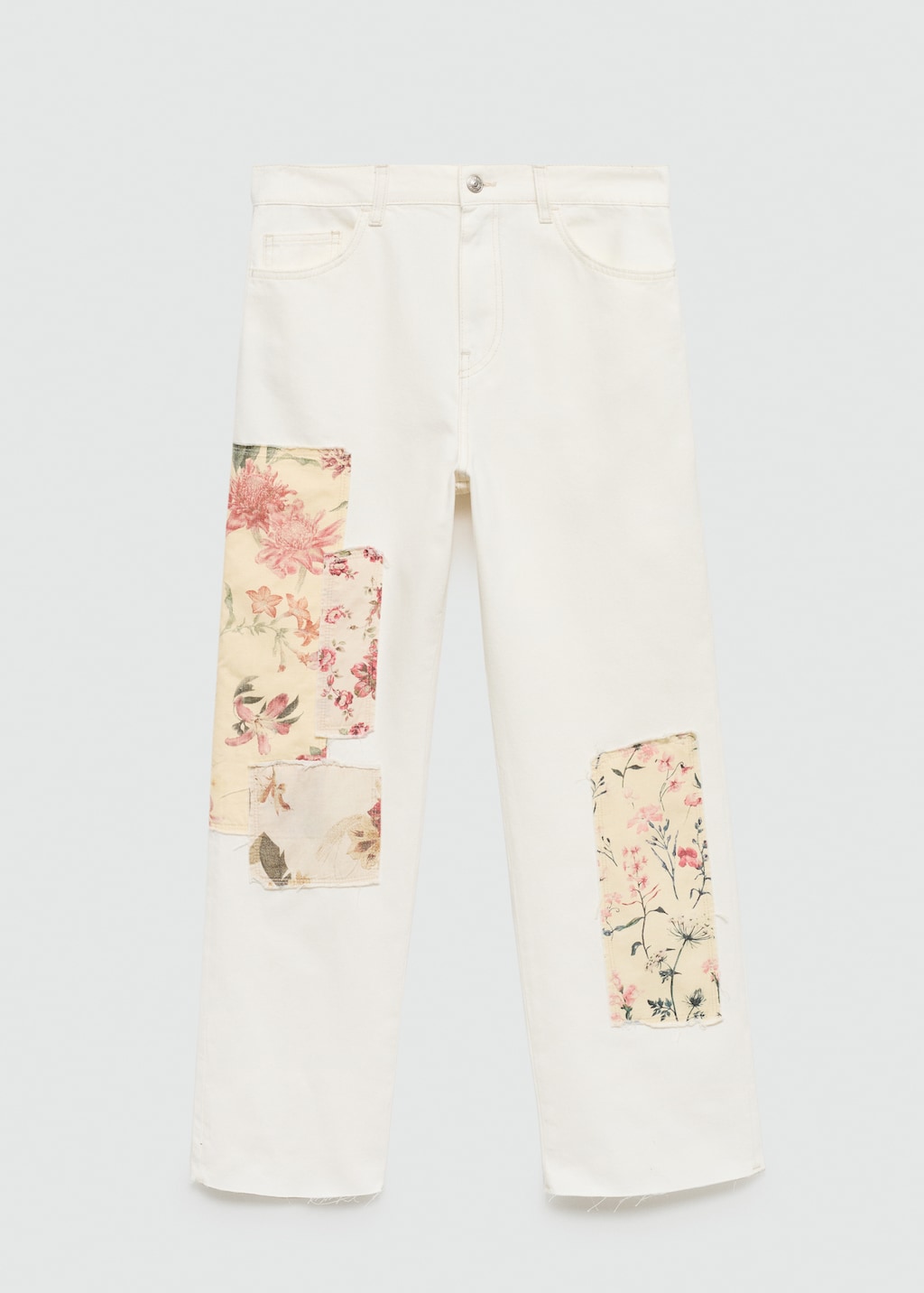 Gerade Jeans mit Blumen-Patches - Artikel ohne Model