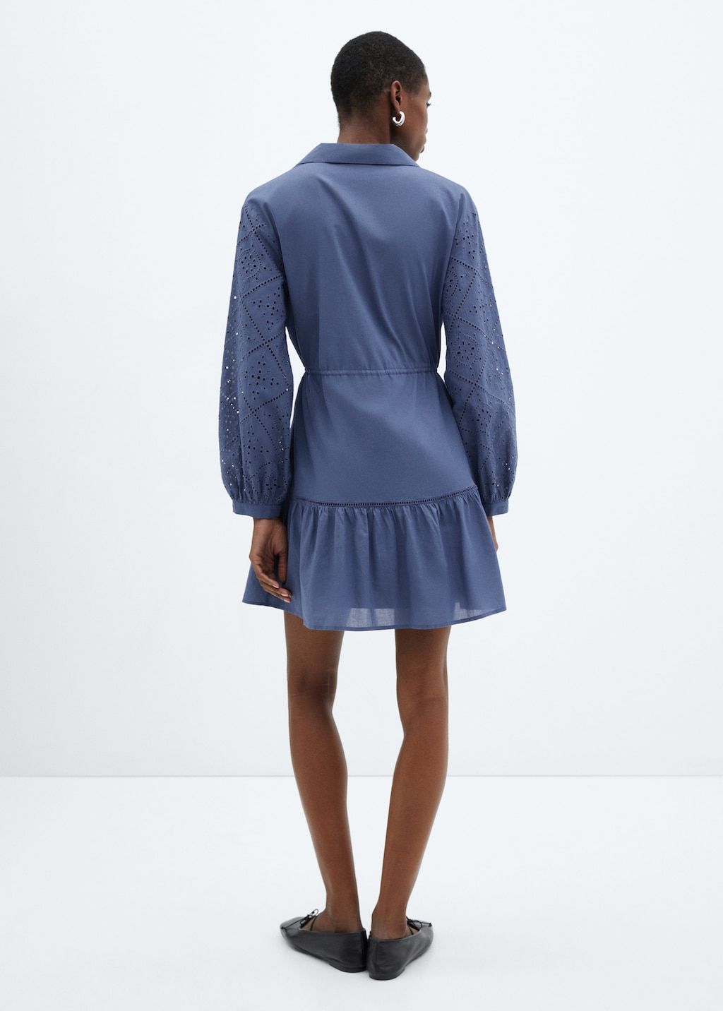 Embroidered details shirt dress - Reverse of the article