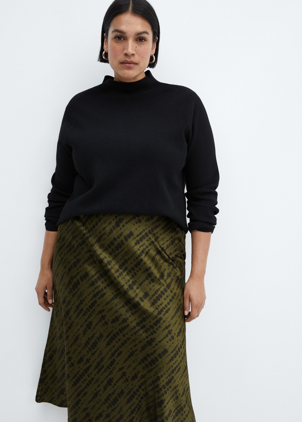 Printed satin skirt - Details of the article 5