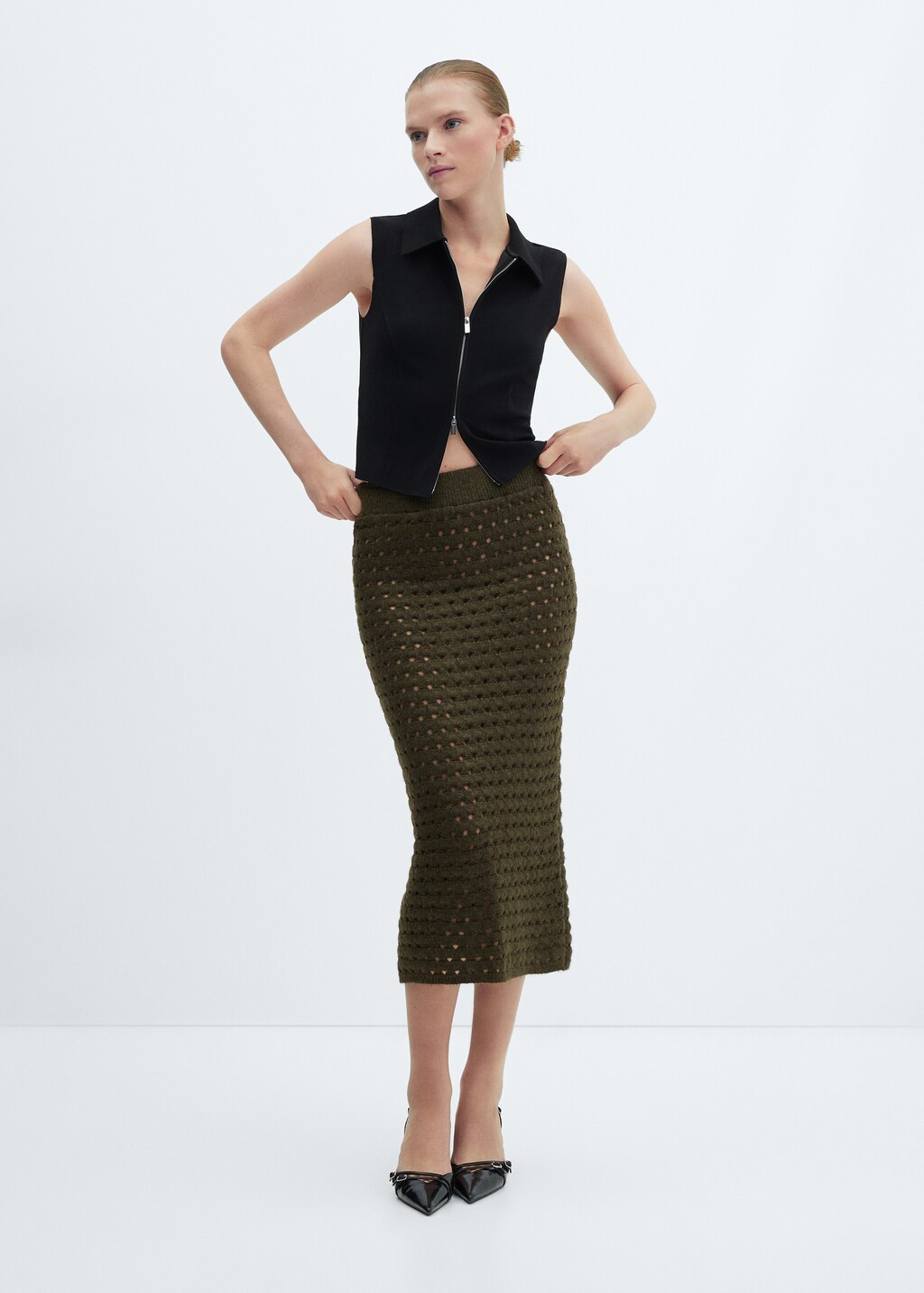 Knitted skirt with openwork details - Details of the article 1