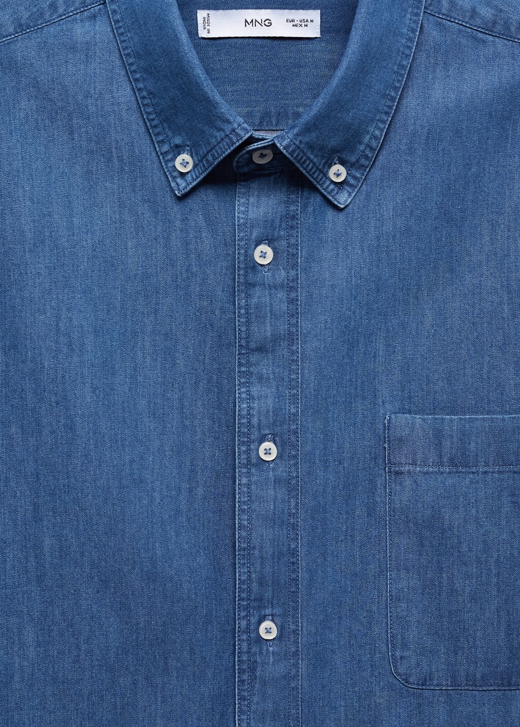 Classic-fit chambray cotton shirt - Details of the article 8