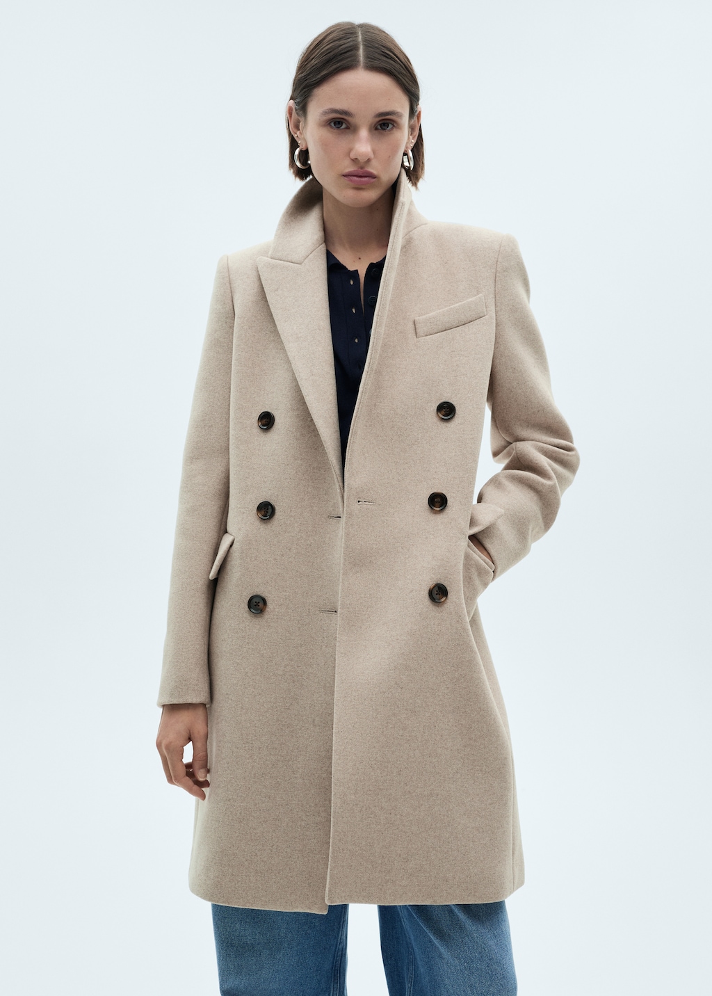 Double-breasted wool coat - Medium plane