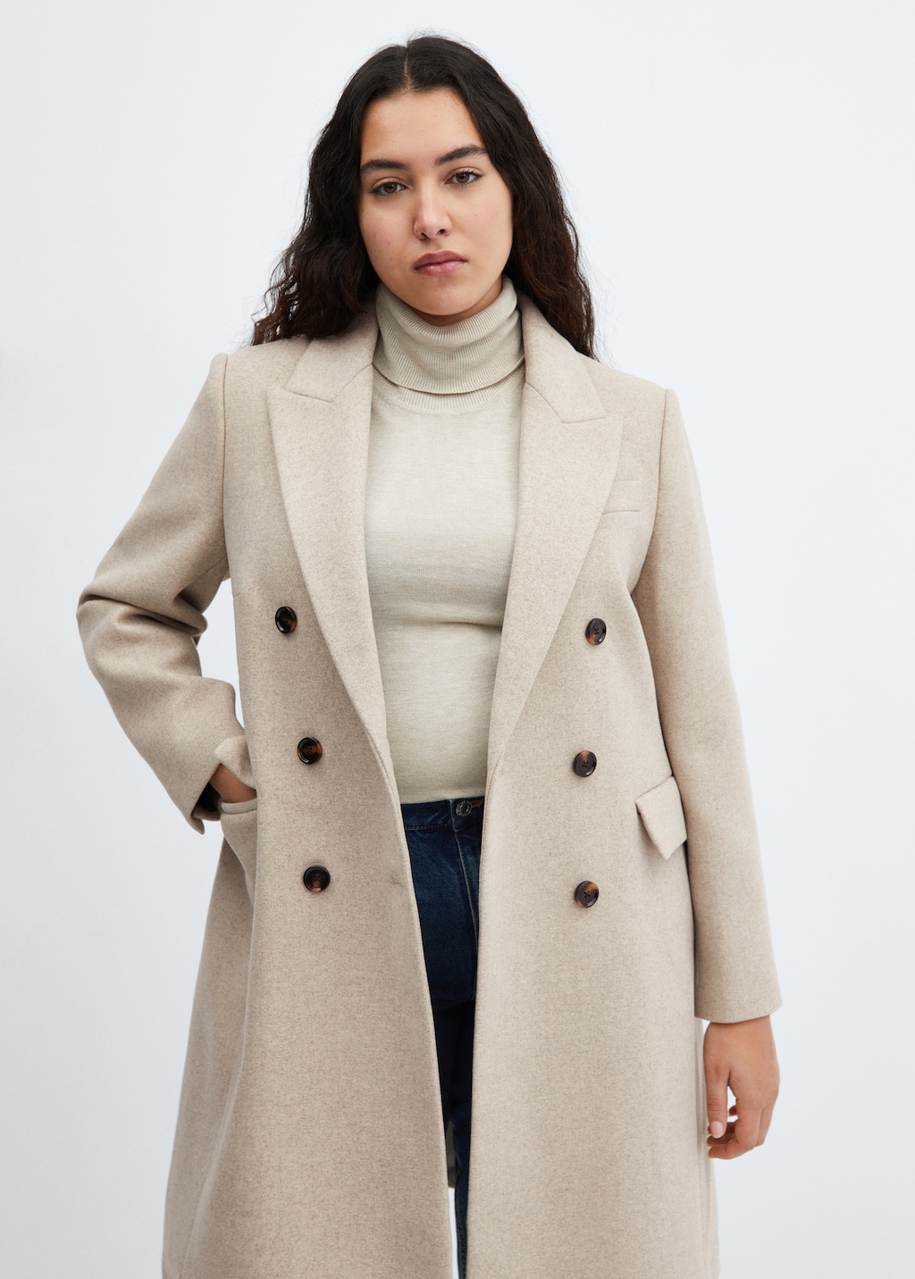 Double breasted wool coat