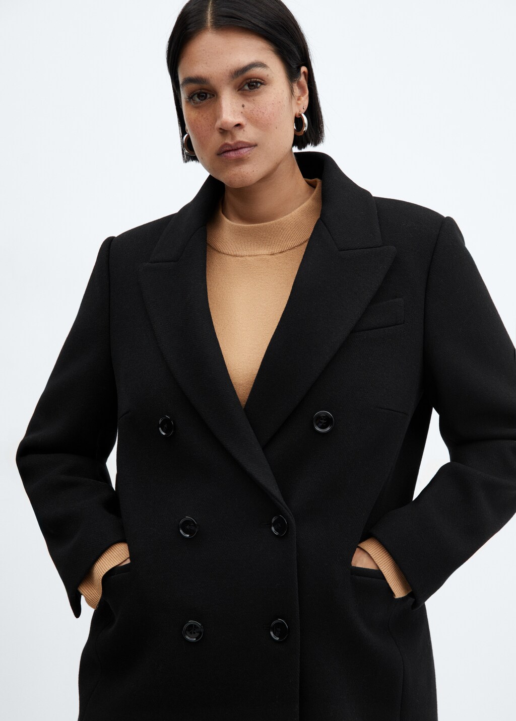 Double breasted wool coat