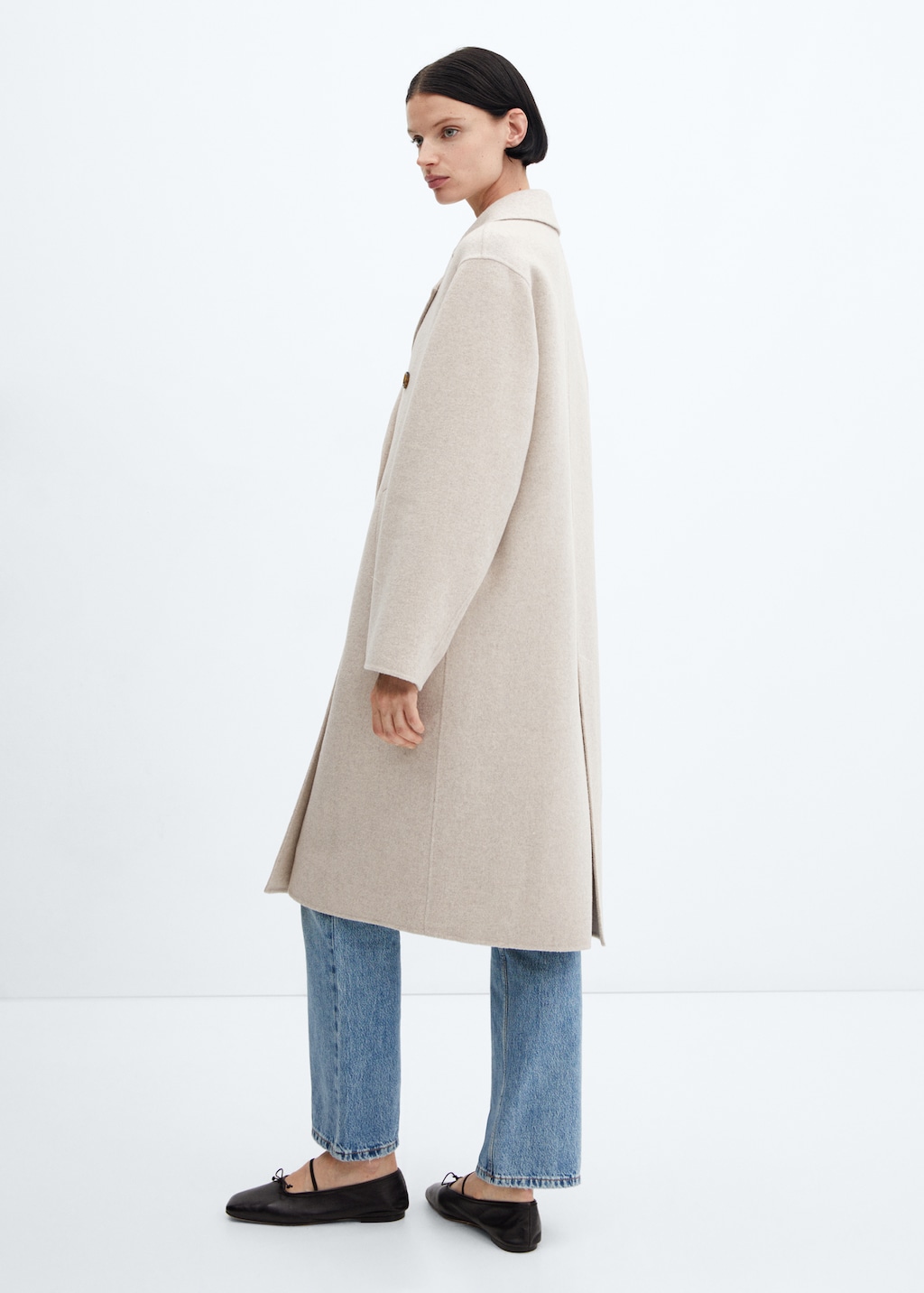 Handmade oversized wool coat - Reverse of the article