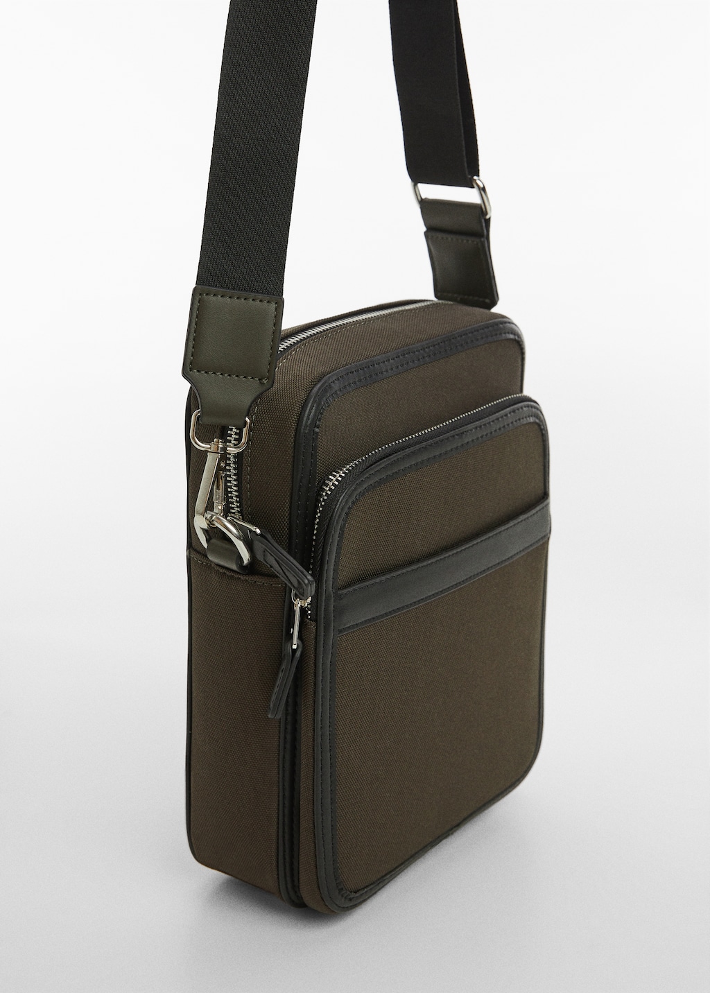 Shoulder bag with leather-effect details - Medium plane