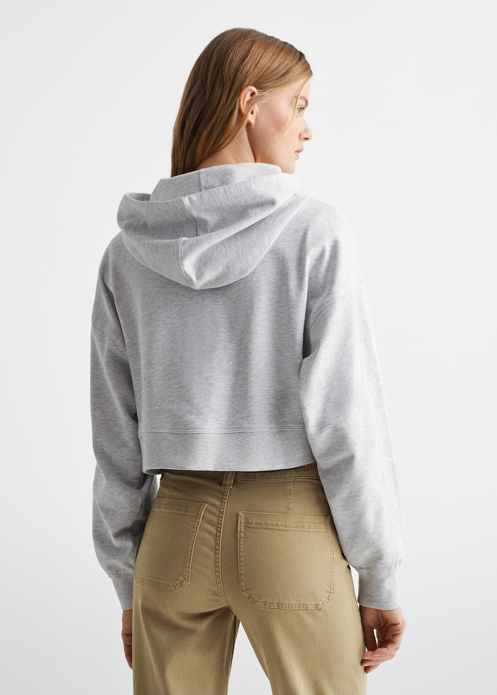 Cropped cotton sweatshirt - Reverse of the article