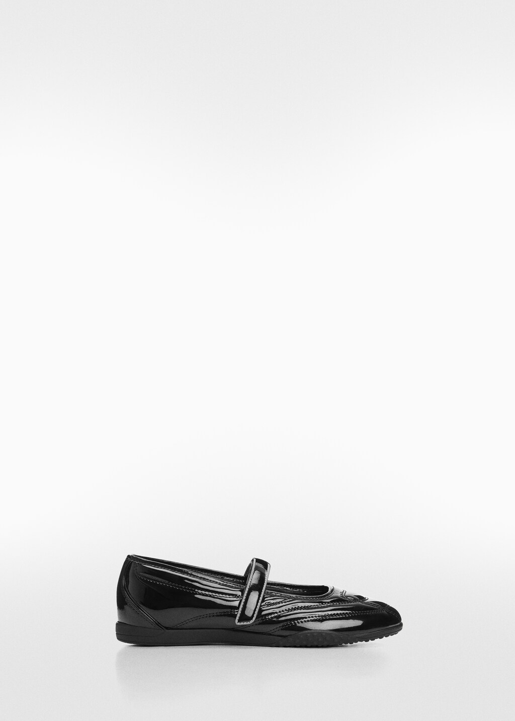 Patent leather-effect sports ballet flats - Article without model