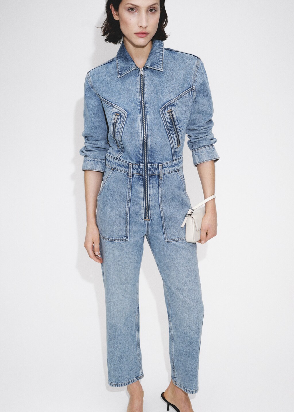 Denim zipper jumpsuit - Details of the article 7