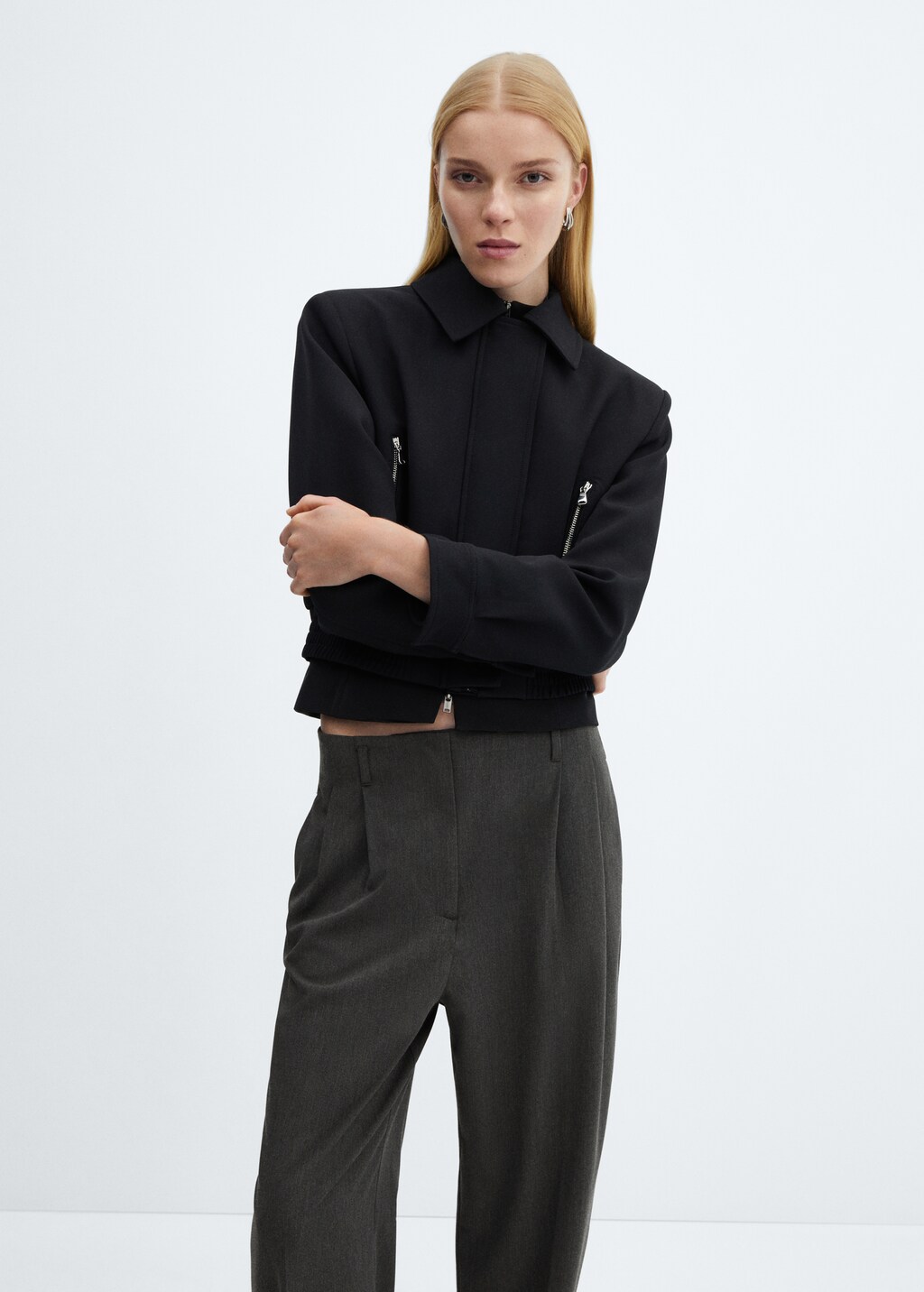 Wideleg pleated trousers - Details of the article 1