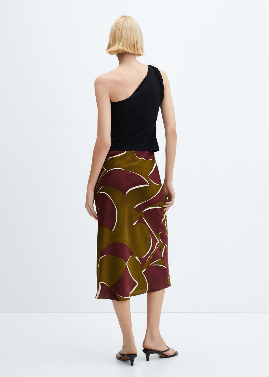 Midi satin skirt - Reverse of the article