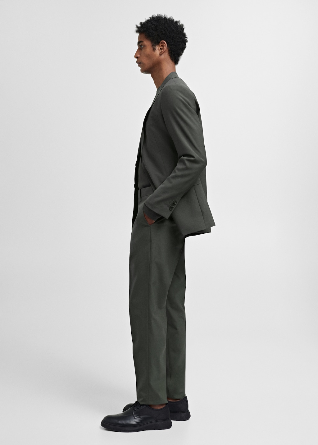 Slim fit wool suit trousers - Details of the article 2