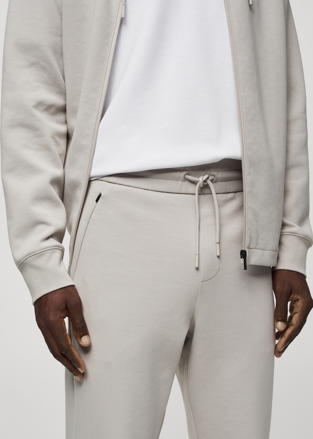 Technical-fabric joggers with drawstring - Details of the article 1