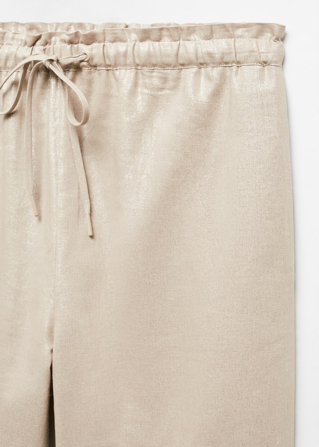 Linen-blend elastic waist trousers - Details of the article 8