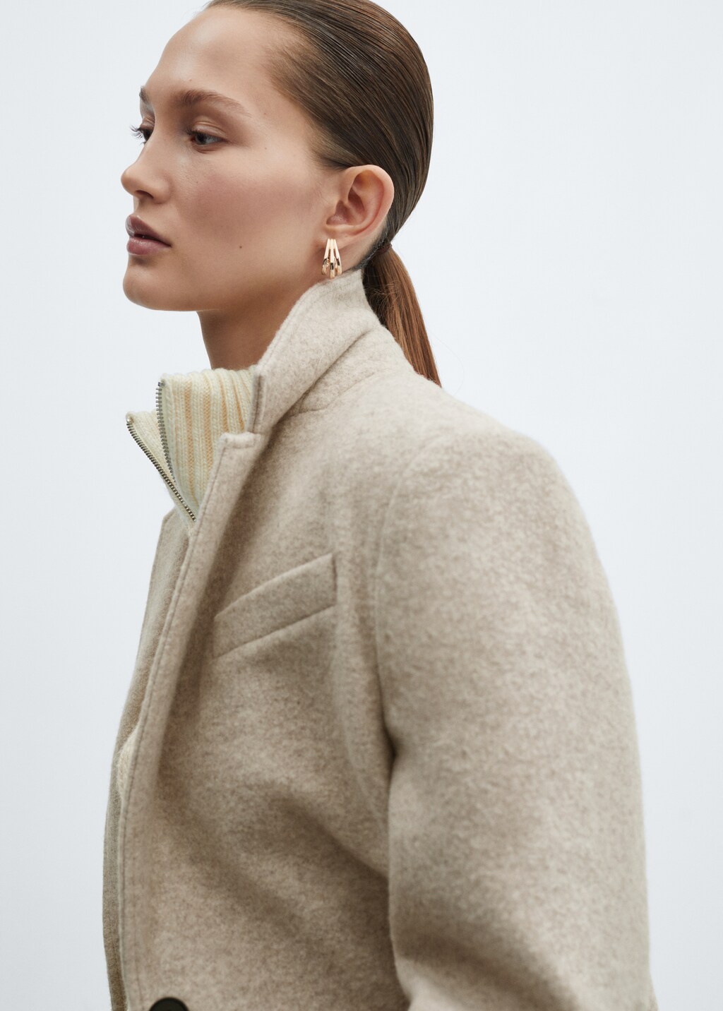 Oversized 100% wool coat - Details of the article 1