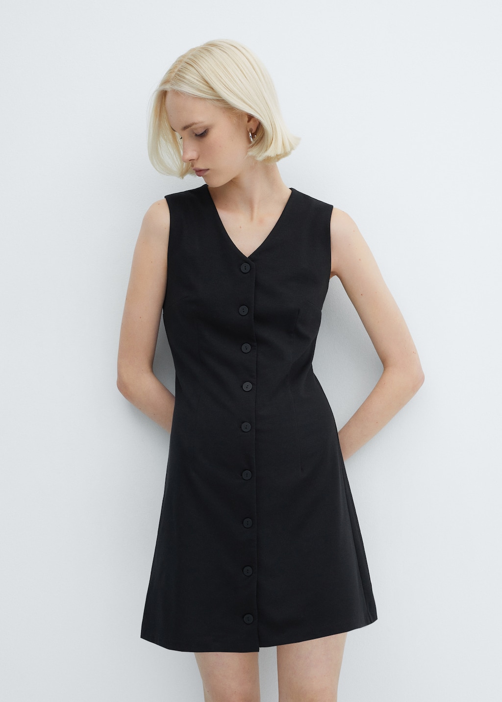 Short buttoned dress - Medium plane