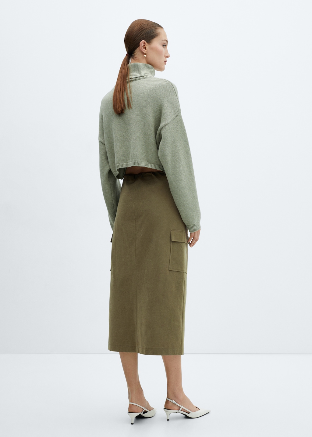 Midi-skirt with cargo pockets - Reverse of the article