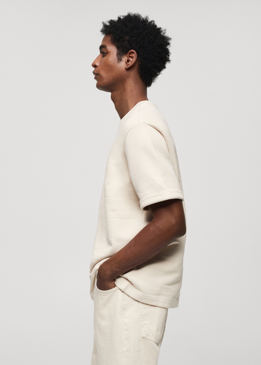 Structured cotton t-shirt - Details of the article 2