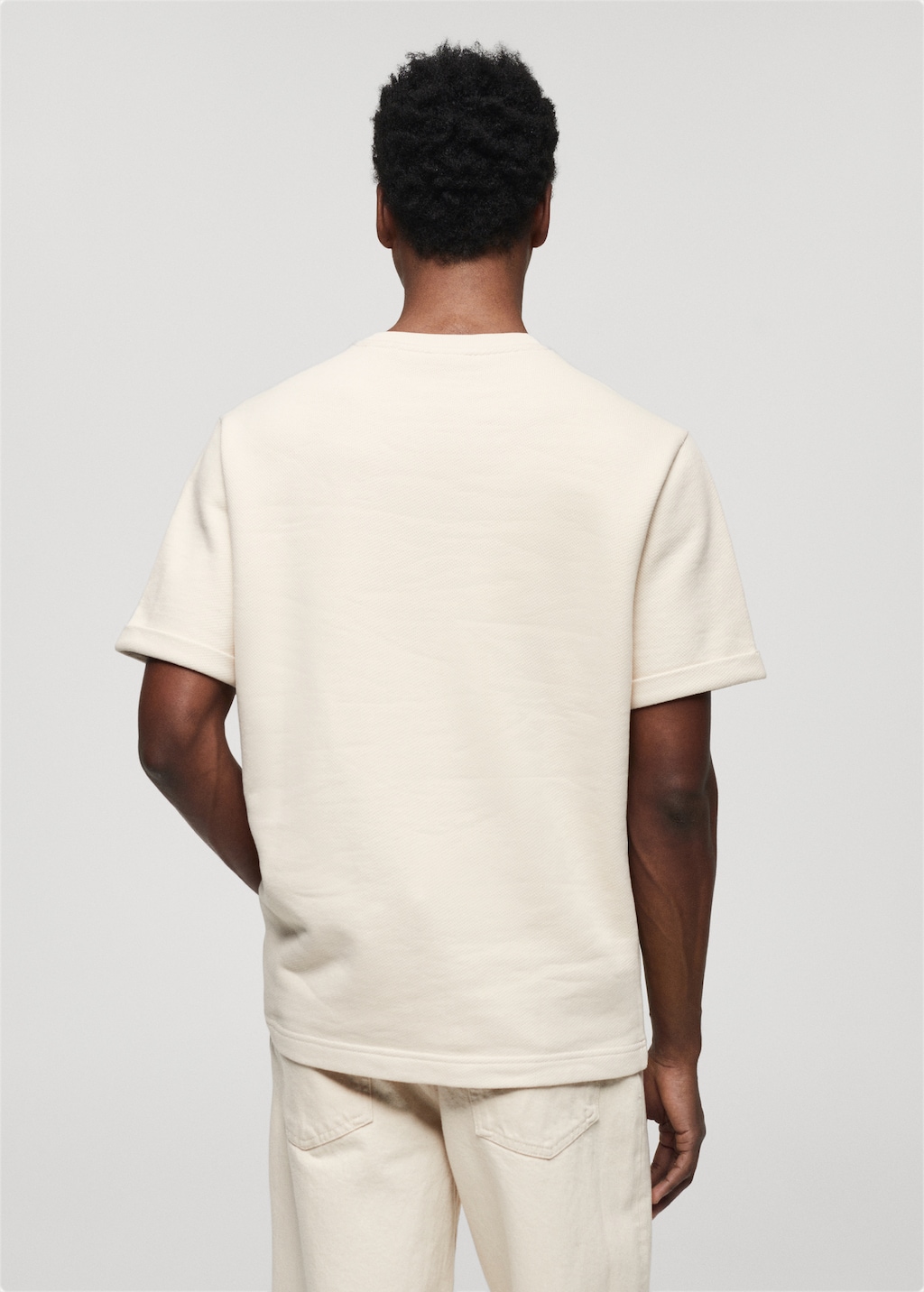 Structured cotton t-shirt - Reverse of the article