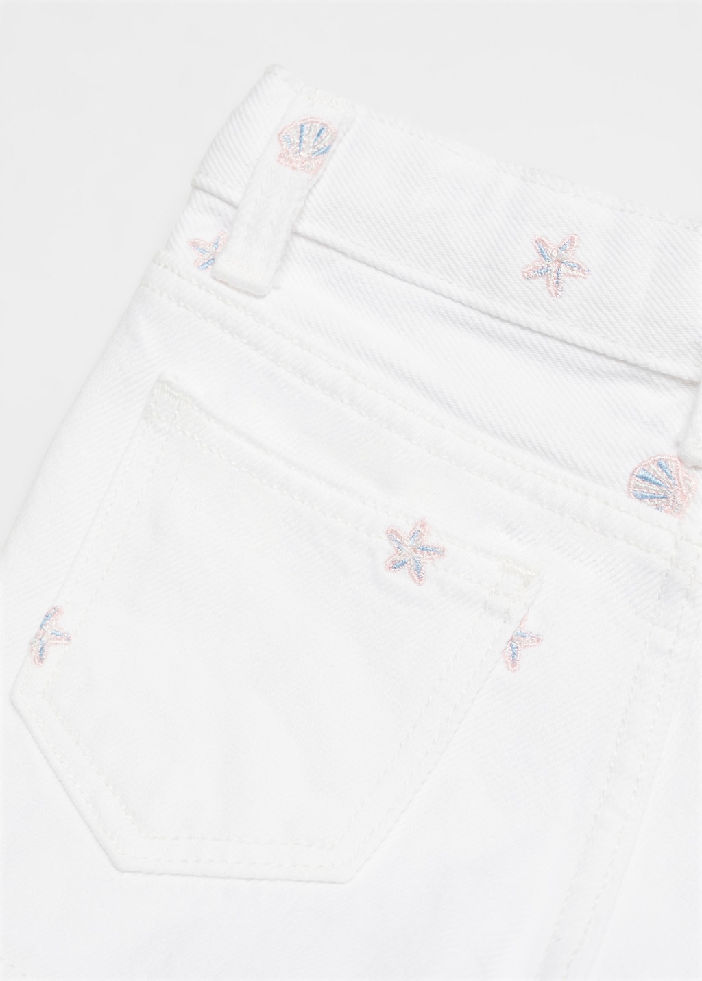 Printed denim shorts - Details of the article 0