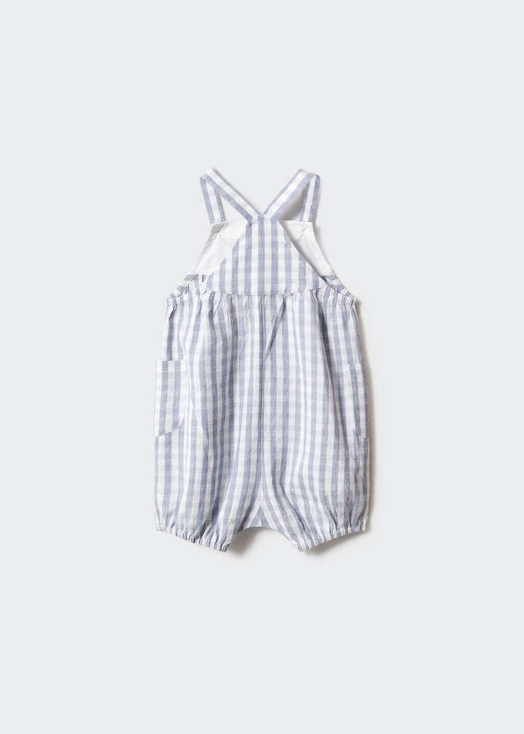 Gingham-check dungarees - Reverse of the article