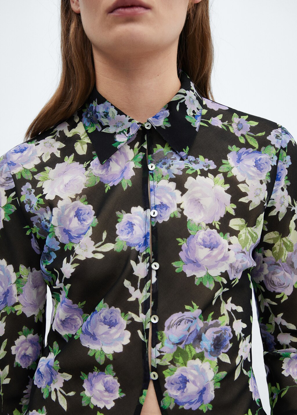 Semi-transparent printed shirt - Details of the article 6