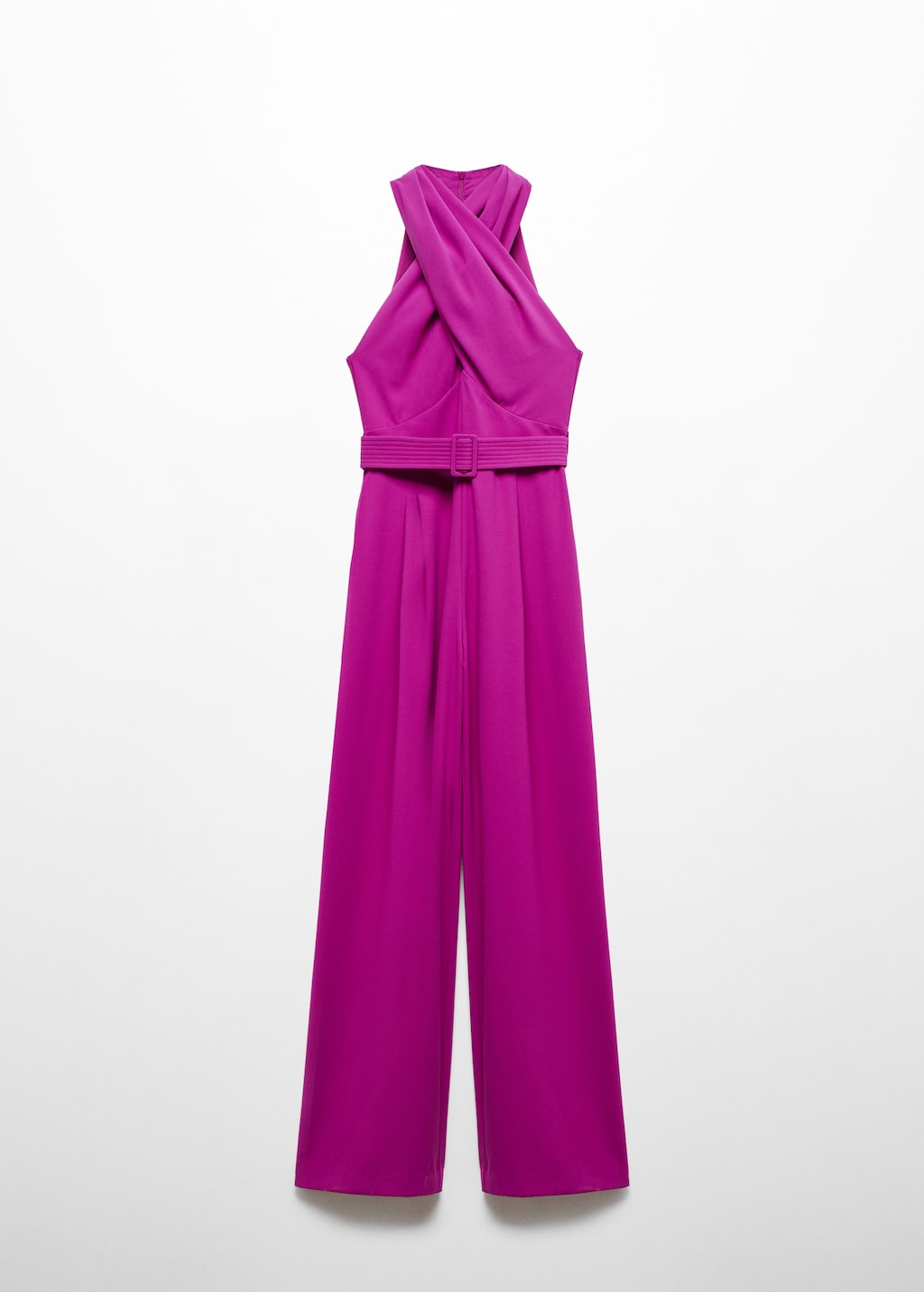 Jumpsuit with crossover collar and belt - Article without model