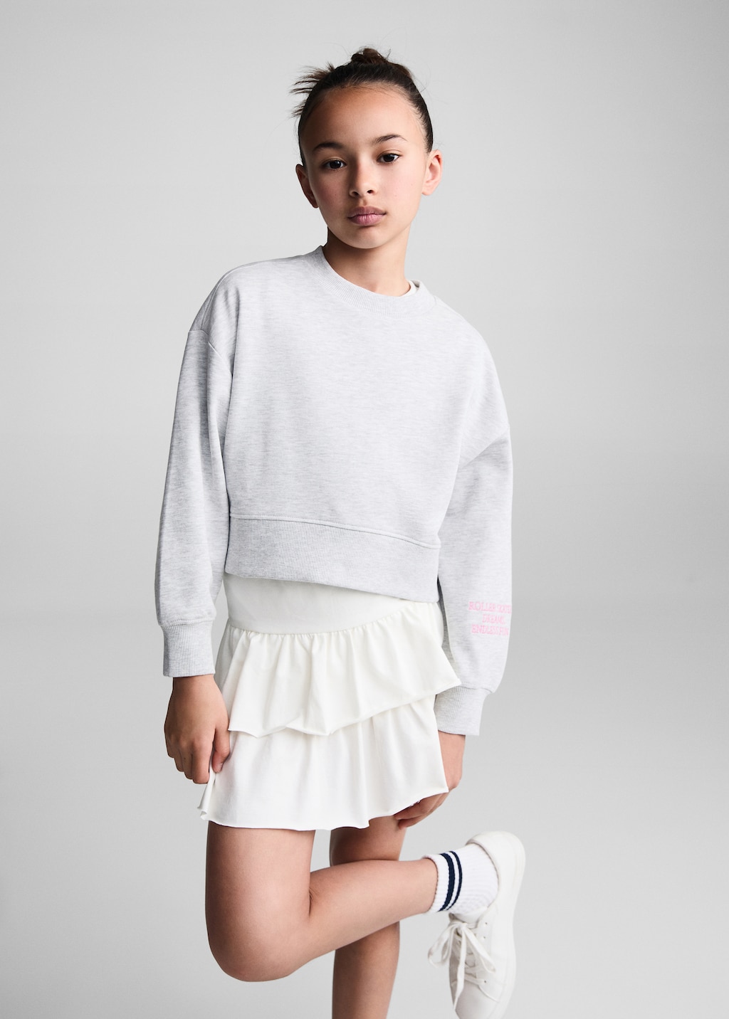 Cropped sweatshirt with message - Medium plane