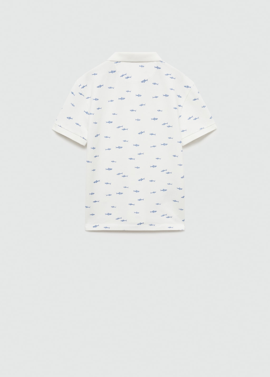 Shark-print polo shirt - Reverse of the article