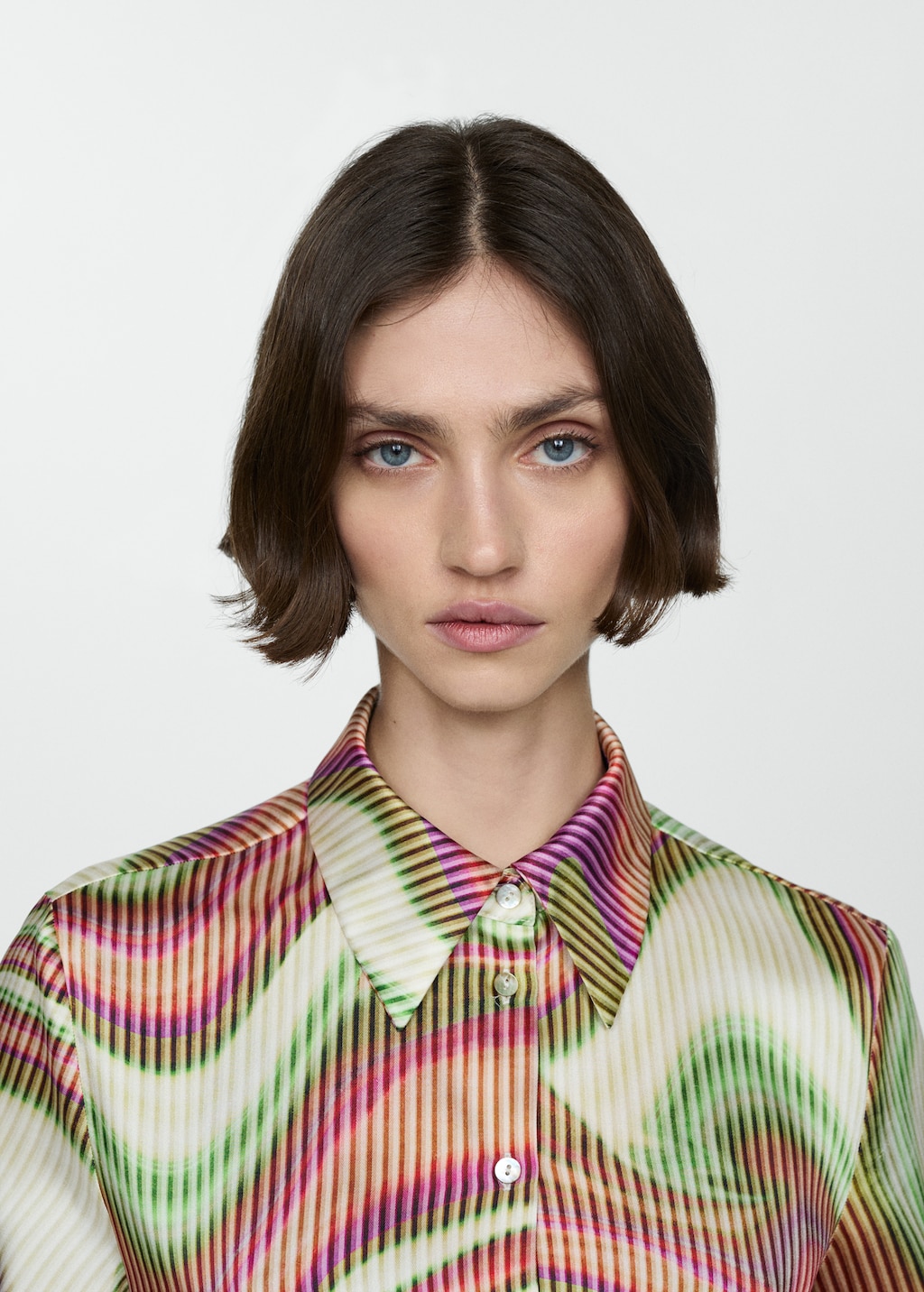 Satin print shirt - Details of the article 1