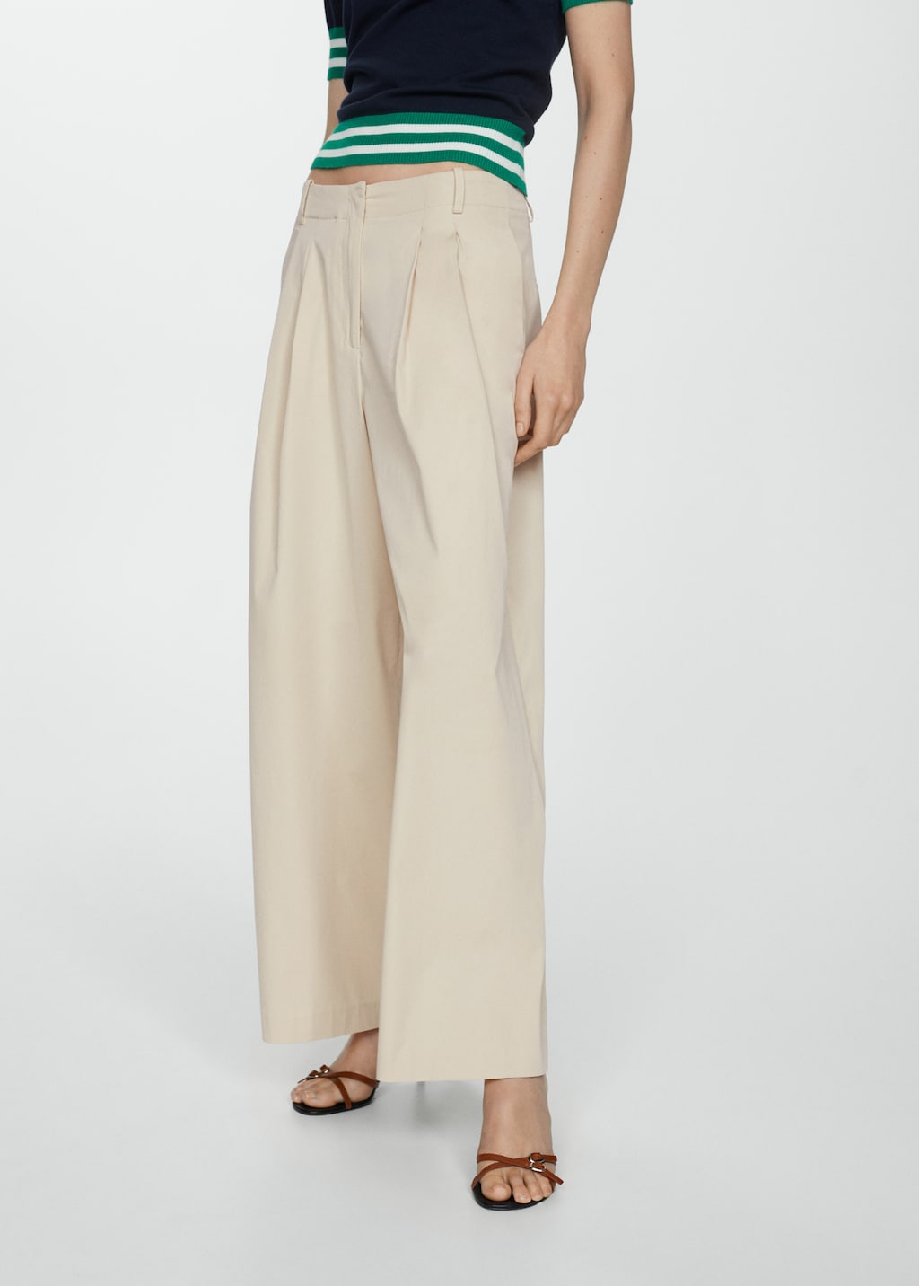 Wideleg pleated trousers - Medium plane