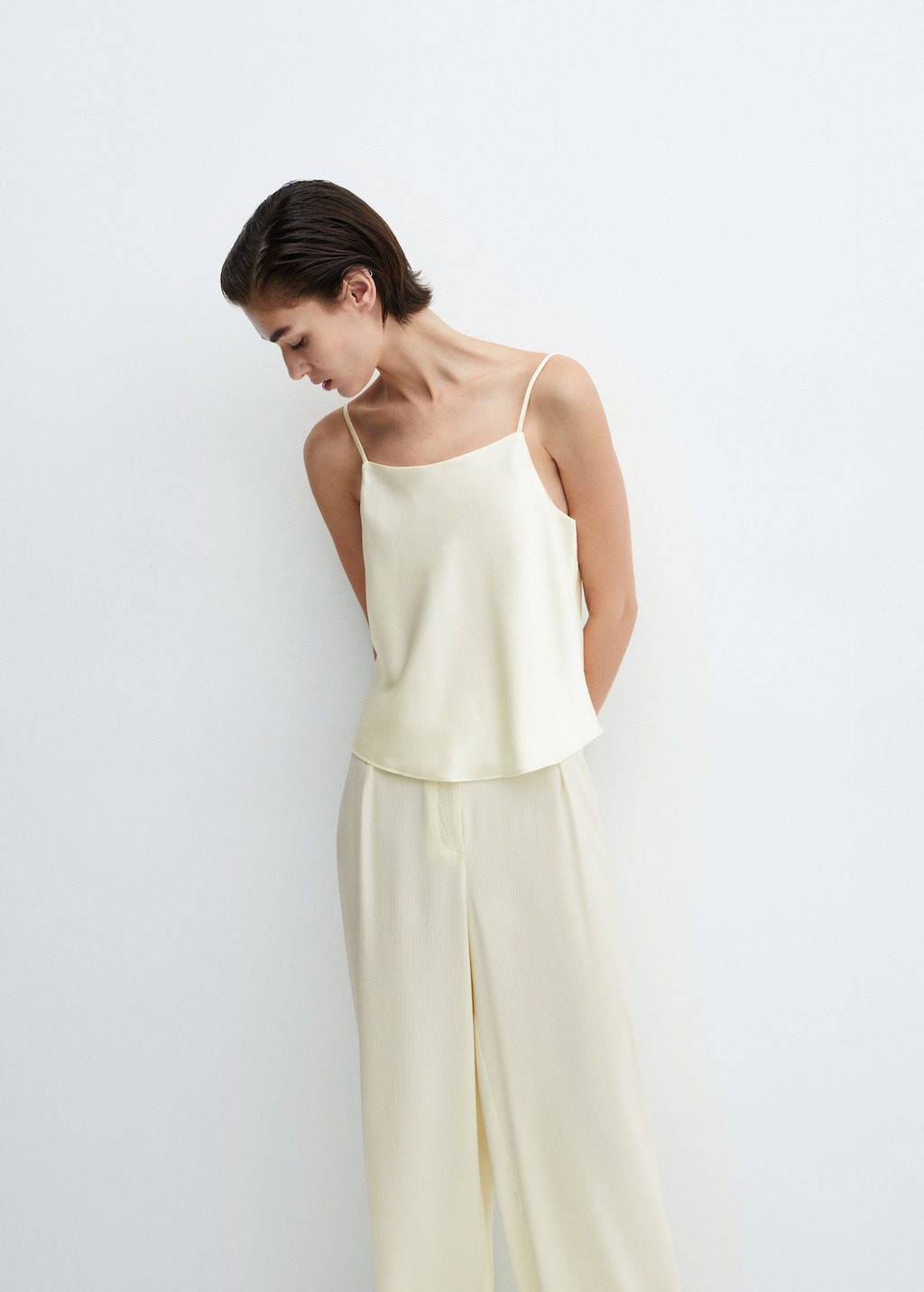 Flowy satin trousers - Details of the article 1