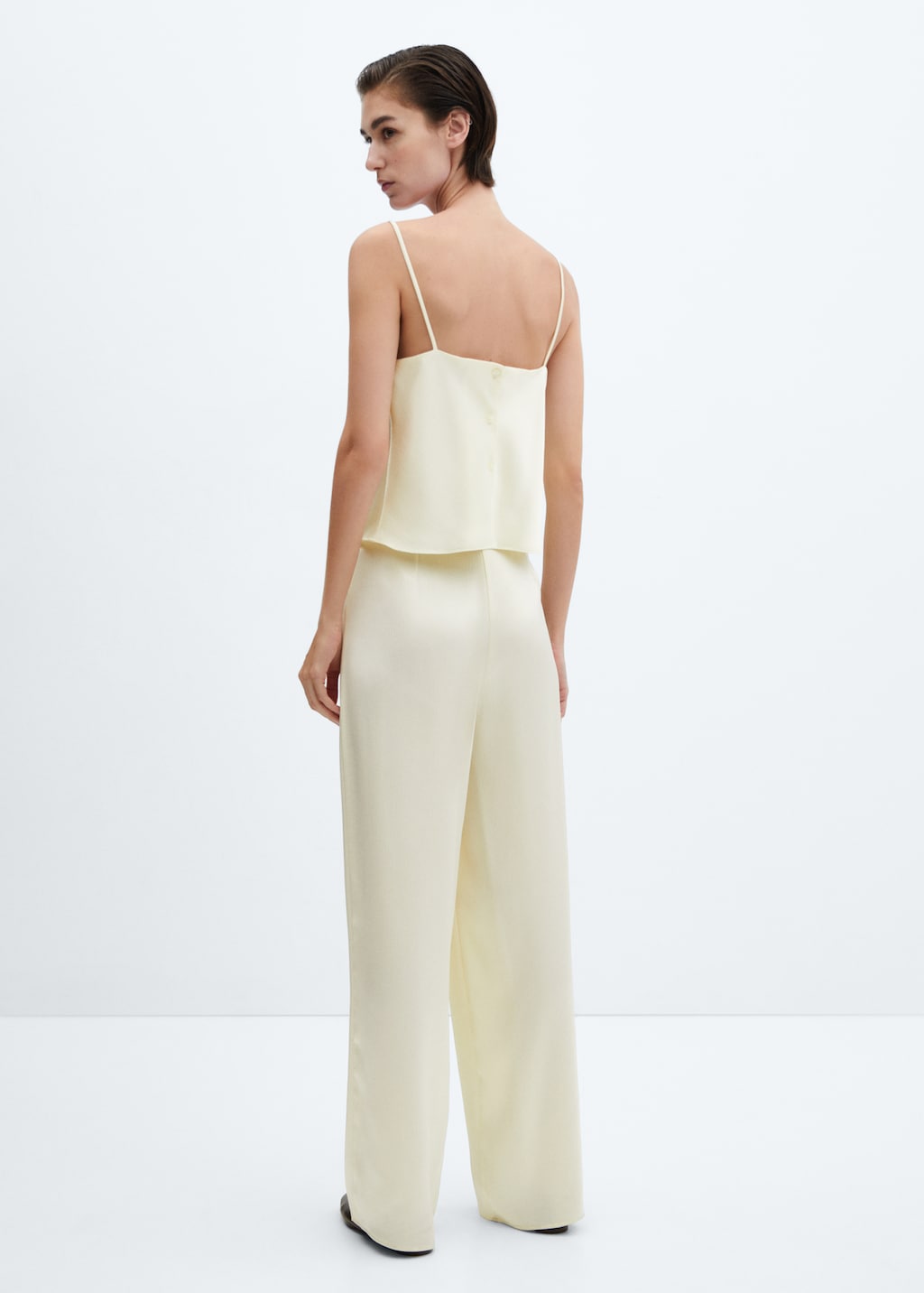 Flowy satin trousers - Reverse of the article