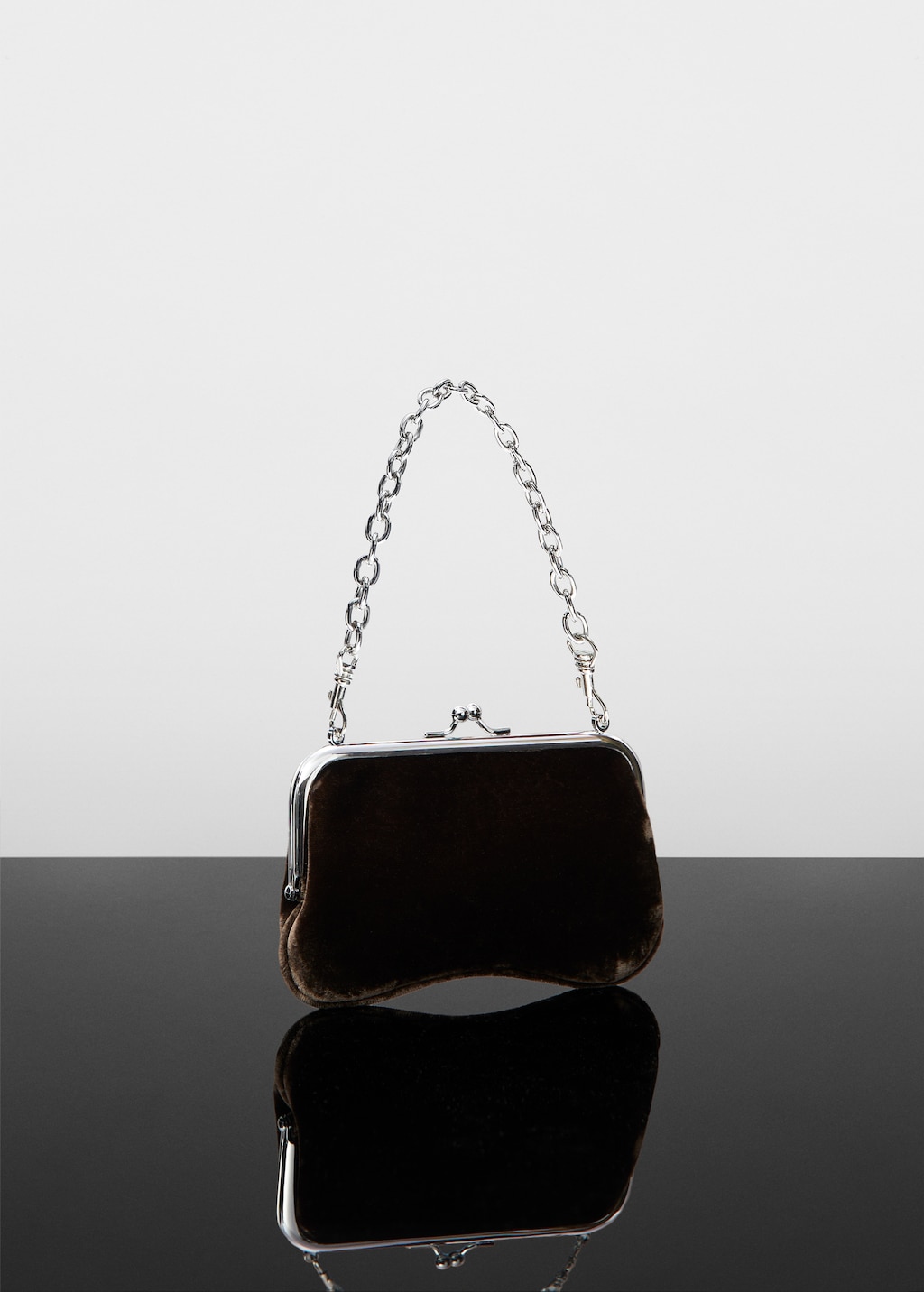 Chain velvet bag - Medium plane