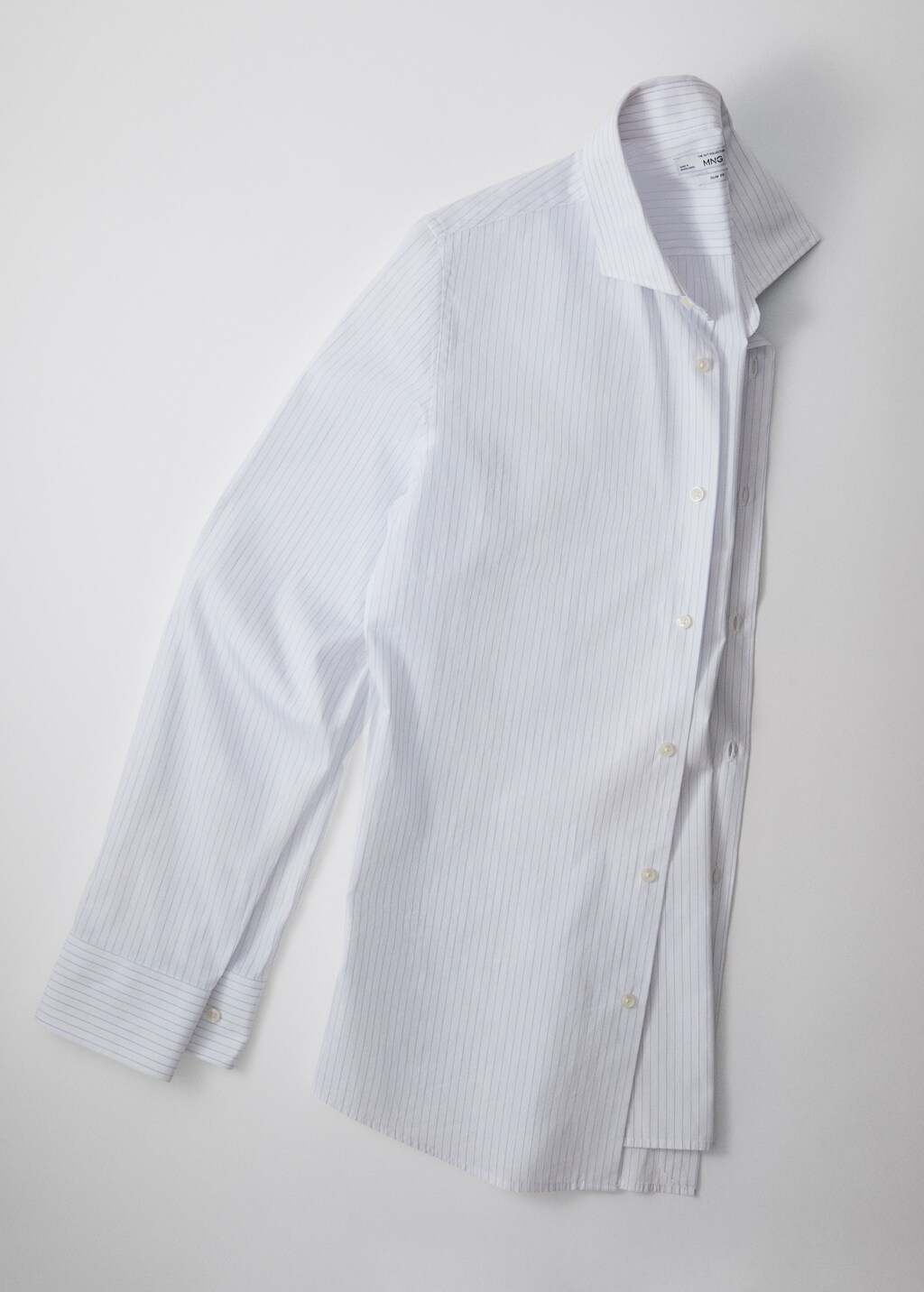 Slim-fit micro-print twill suit shirt - Details of the article 9