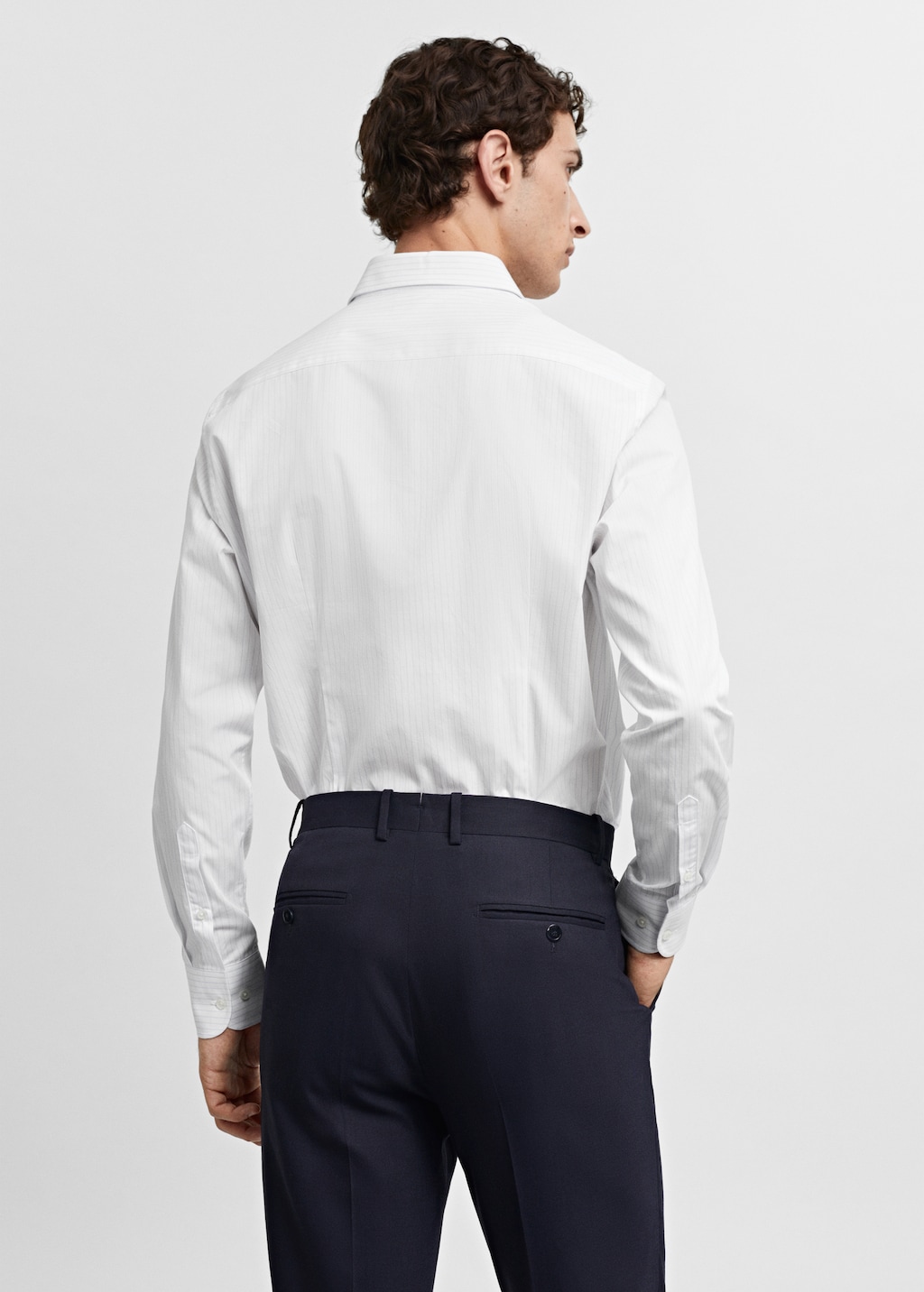 Slim-fit micro-print twill suit shirt - Reverse of the article