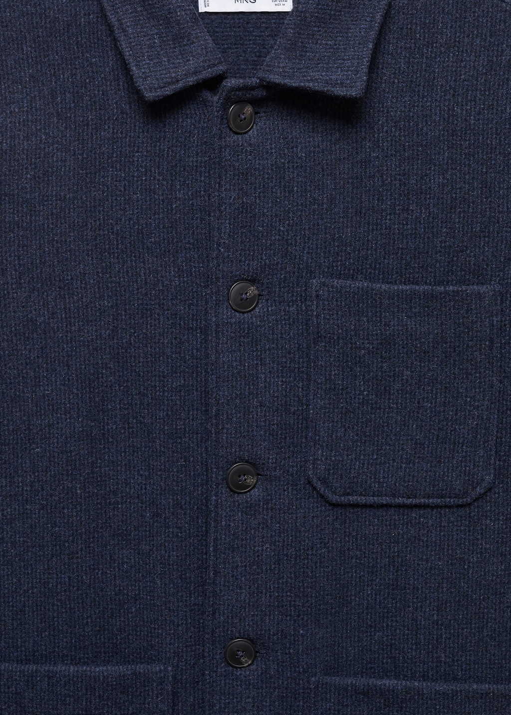 Double-faced wool overshirt with pockets - Details of the article 8