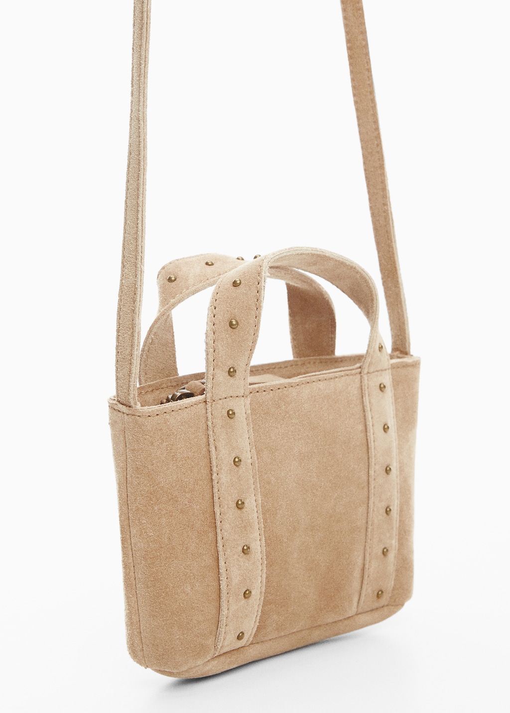 Leather mini shopper bag - Medium plane