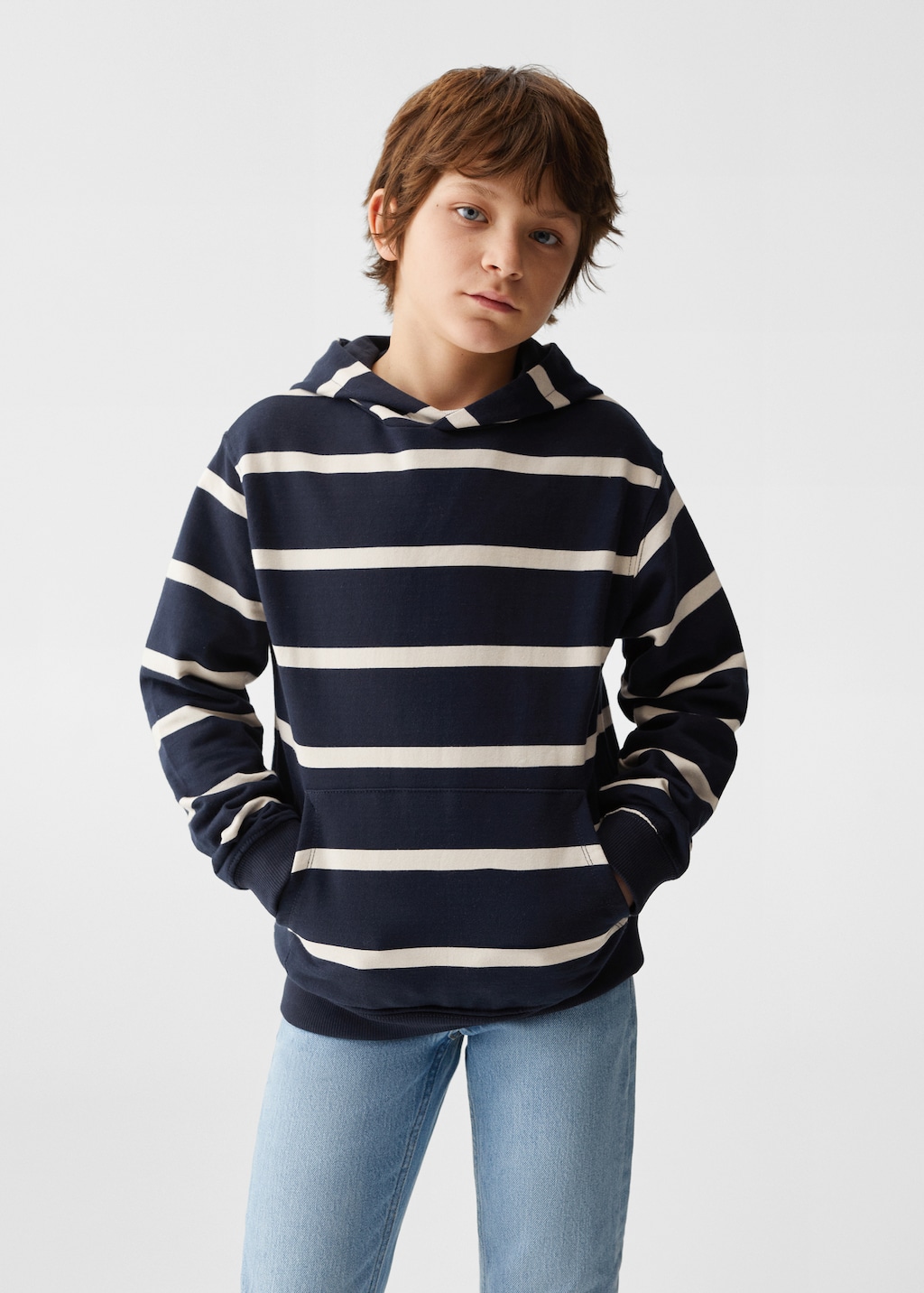 Striped hooded sweatshirt - Medium plane