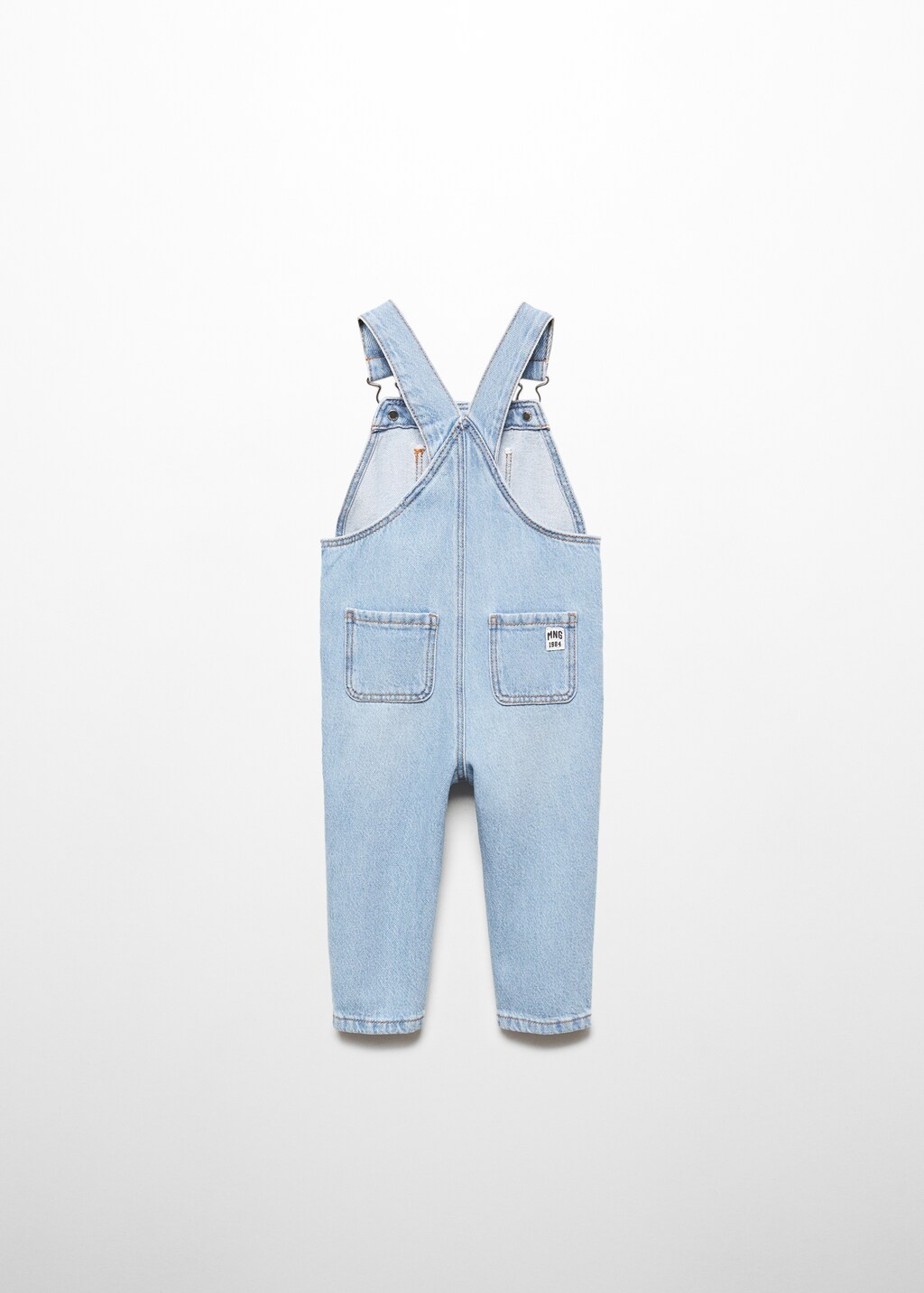 Long denim dungarees - Reverse of the article