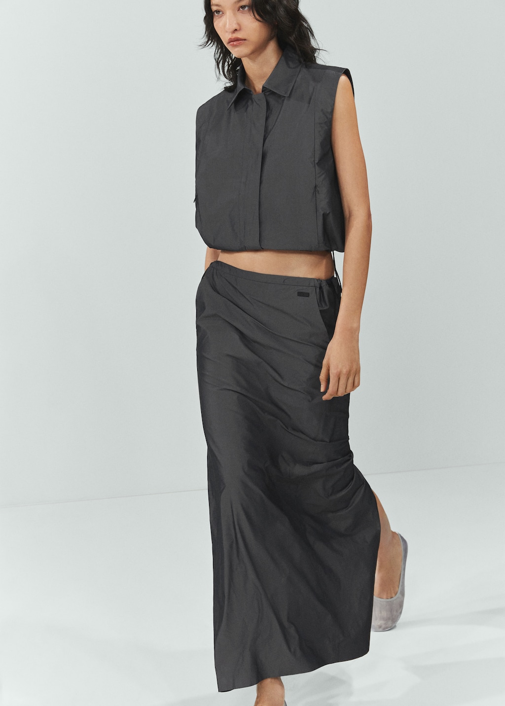 Parachute slit skirt - Medium plane