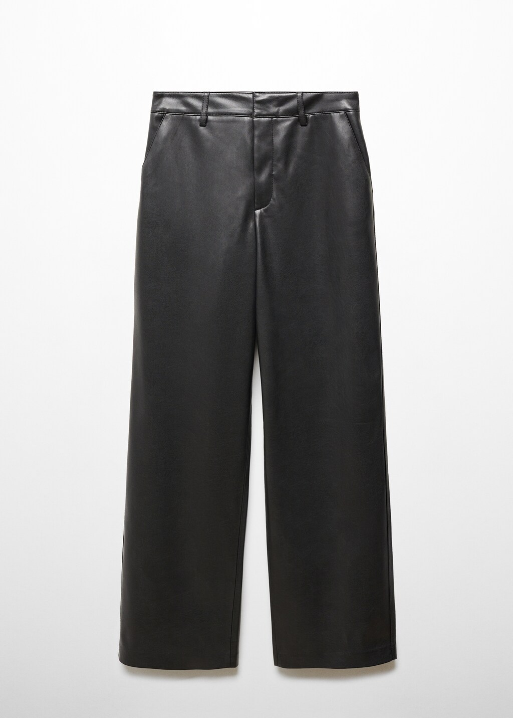 Leather-effect high-waist trousers - Article without model